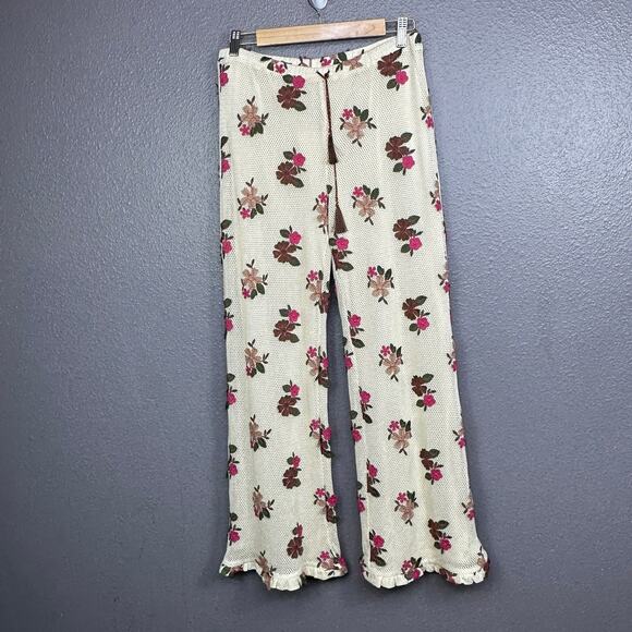 Azulu Veronika Pants Womens Floral Size Medium Wide Leg Boho NEW - Picture 1 of 5